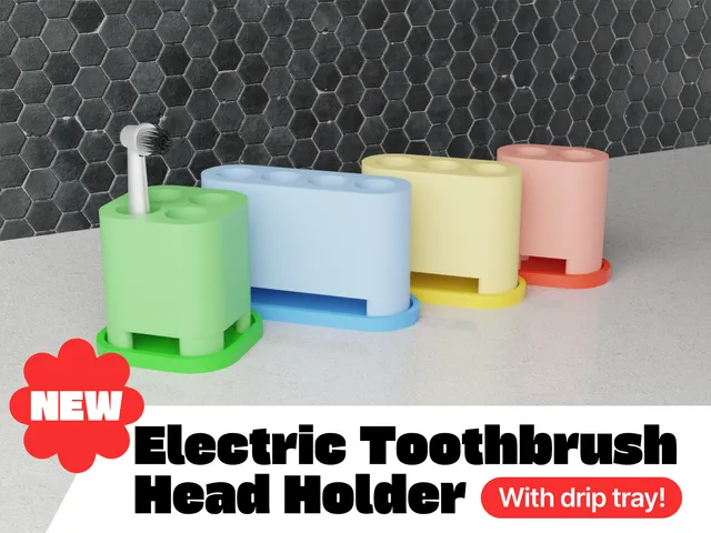 Electric Toothbrush Head/Oral-B Holder With Drip Tray / 2-4 Slot Sizes