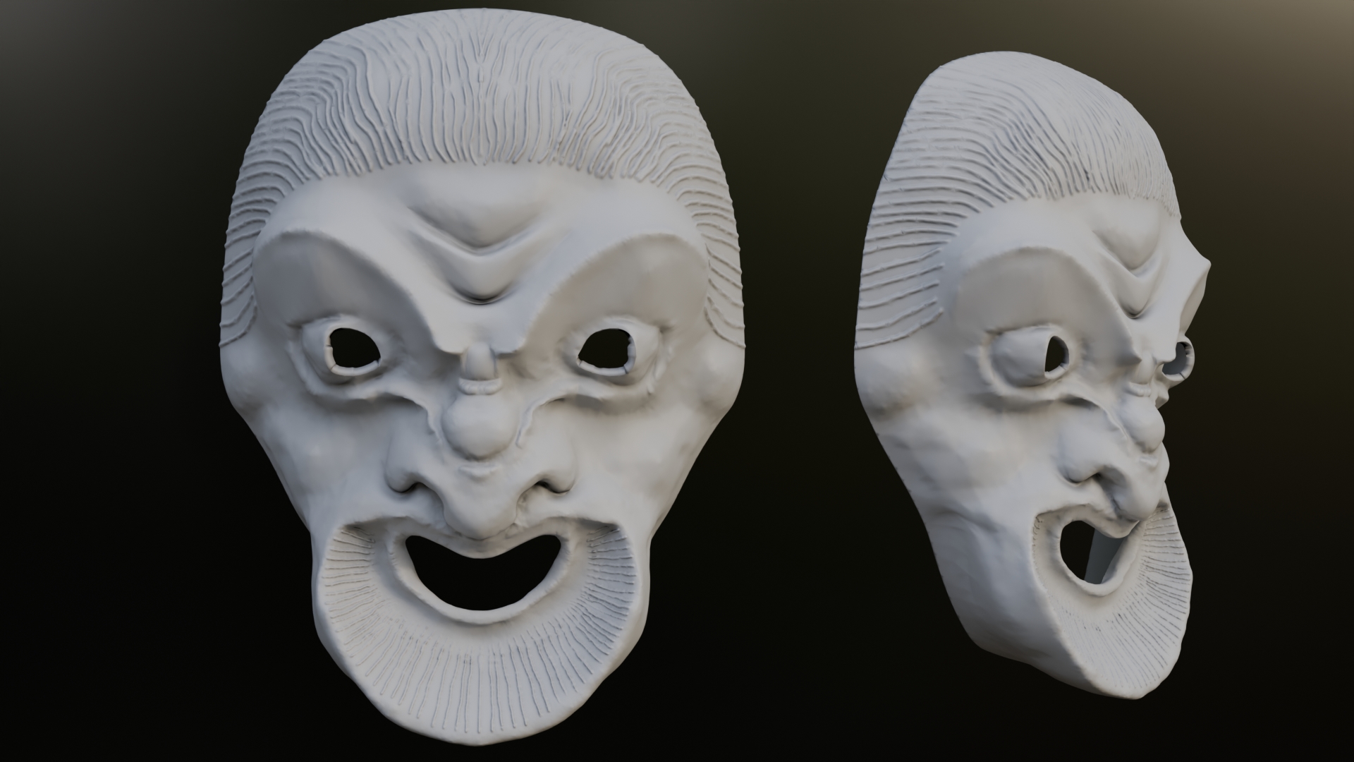 Ancient Greek Theater-Inspired Mask