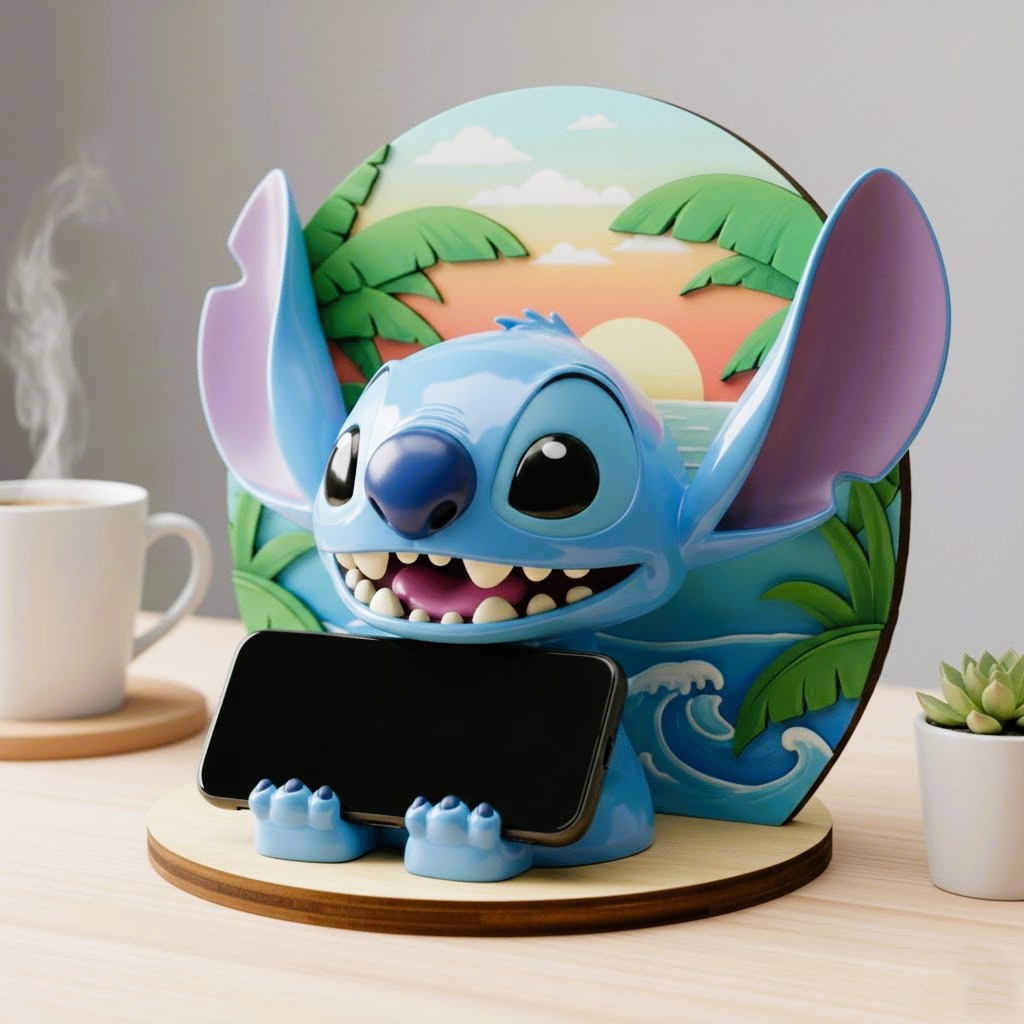 Disney Phone Holder - Stitch 3D Print Model - Fan Art
