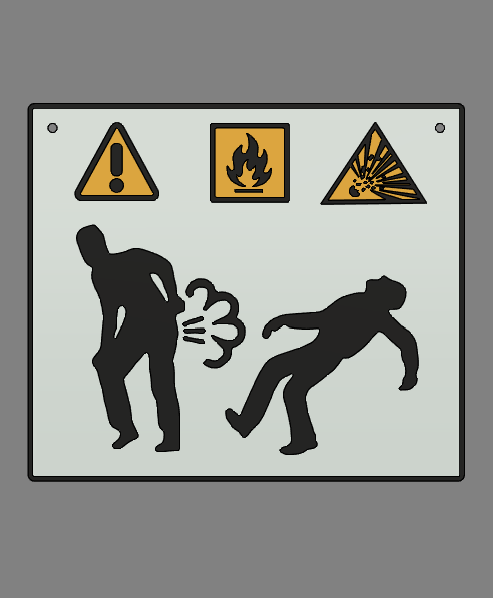 Vorsicht Furz-Gefahr! Warnschild