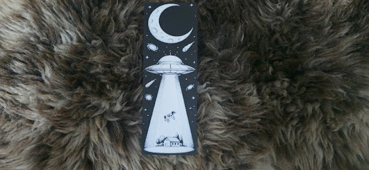 UFO Abduction Cow and Spaceship Bookmark