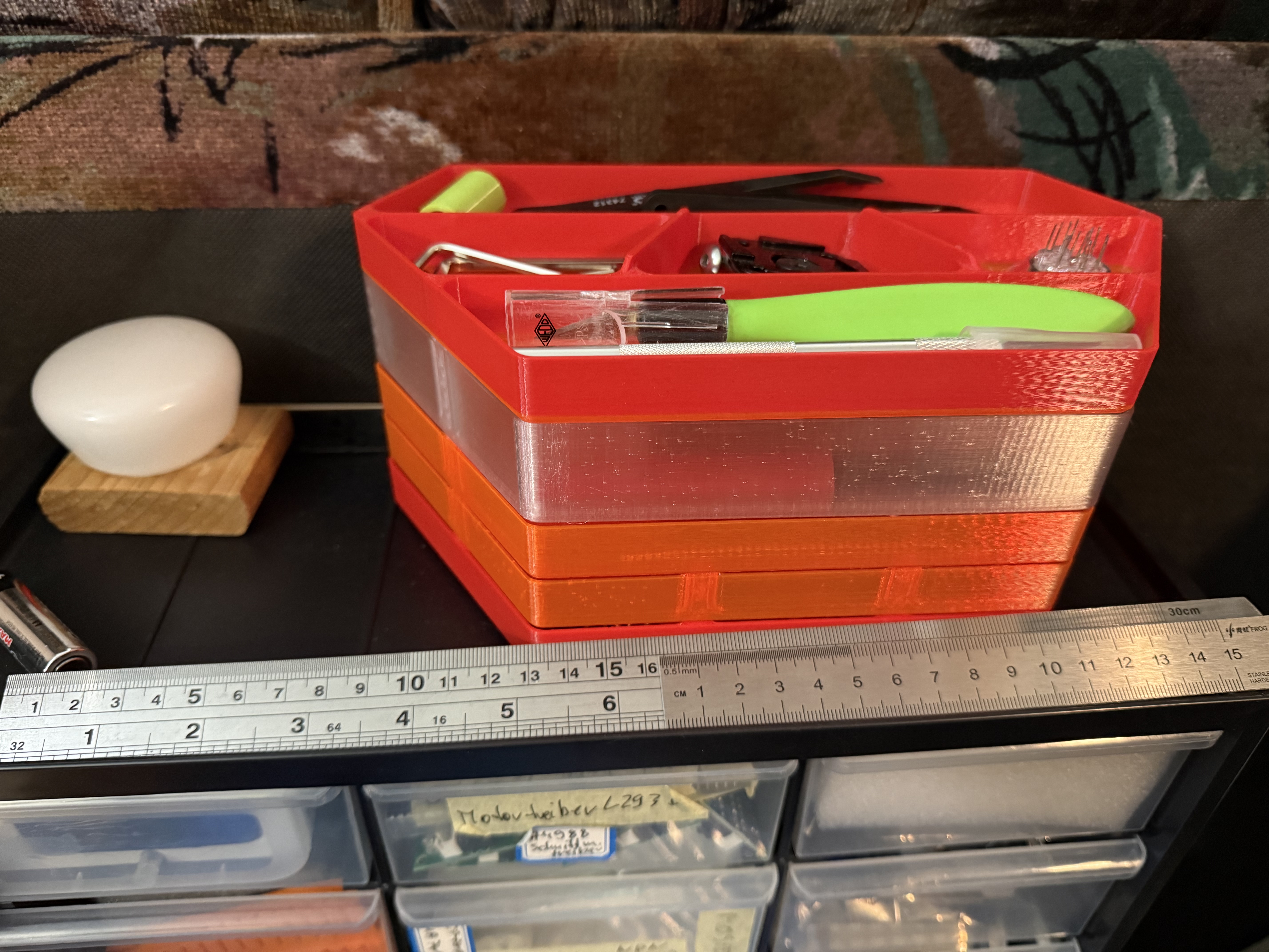 Remix - Hex Parts Tray (Stackable) 3D model thumbnail
