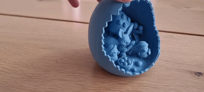 Easter egg village decor - diorama
