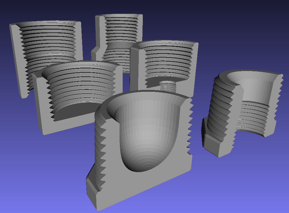 Parametric Pipe Plugs, Bushings, Couplings, Caps, and Reducers (SCAD + STL)