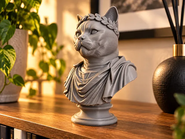 Busto di Gatto Imperiale Fantasy