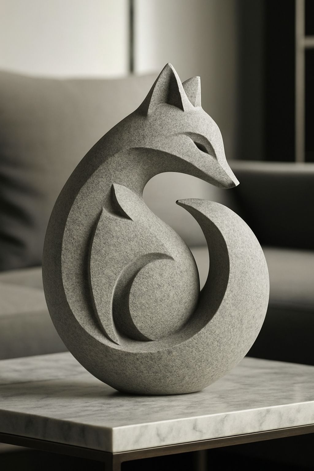 Sleeping fox statue