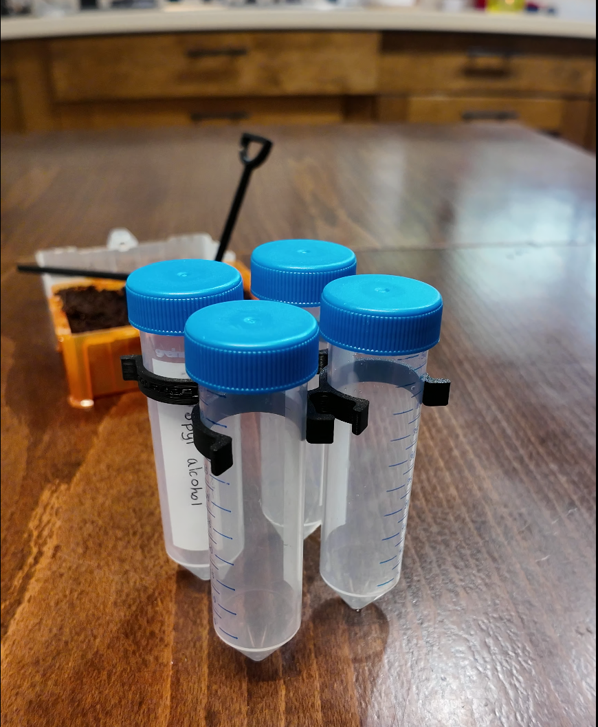 4x 50ml Falcon Tube Clip Holder 3D model
