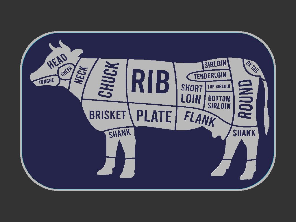 Miniatura 3 do modelo 3D Beef Butcher Chart sign