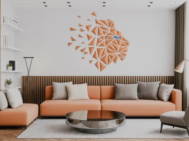 Geometric Lion wall art - A
