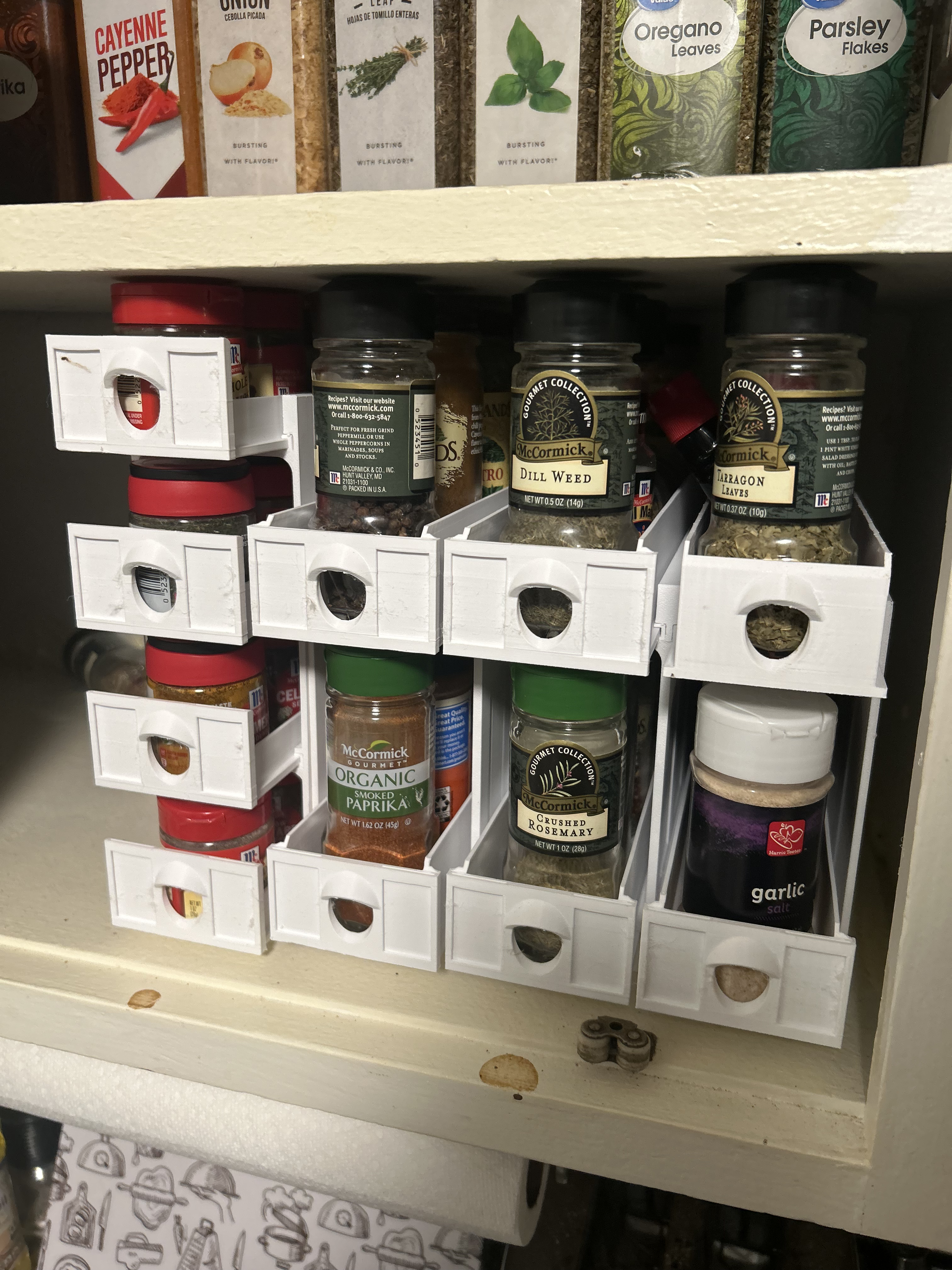 Compact Modular Spice Rack System for Tight Cabinets (1x–3x and 4-Stack Designs)