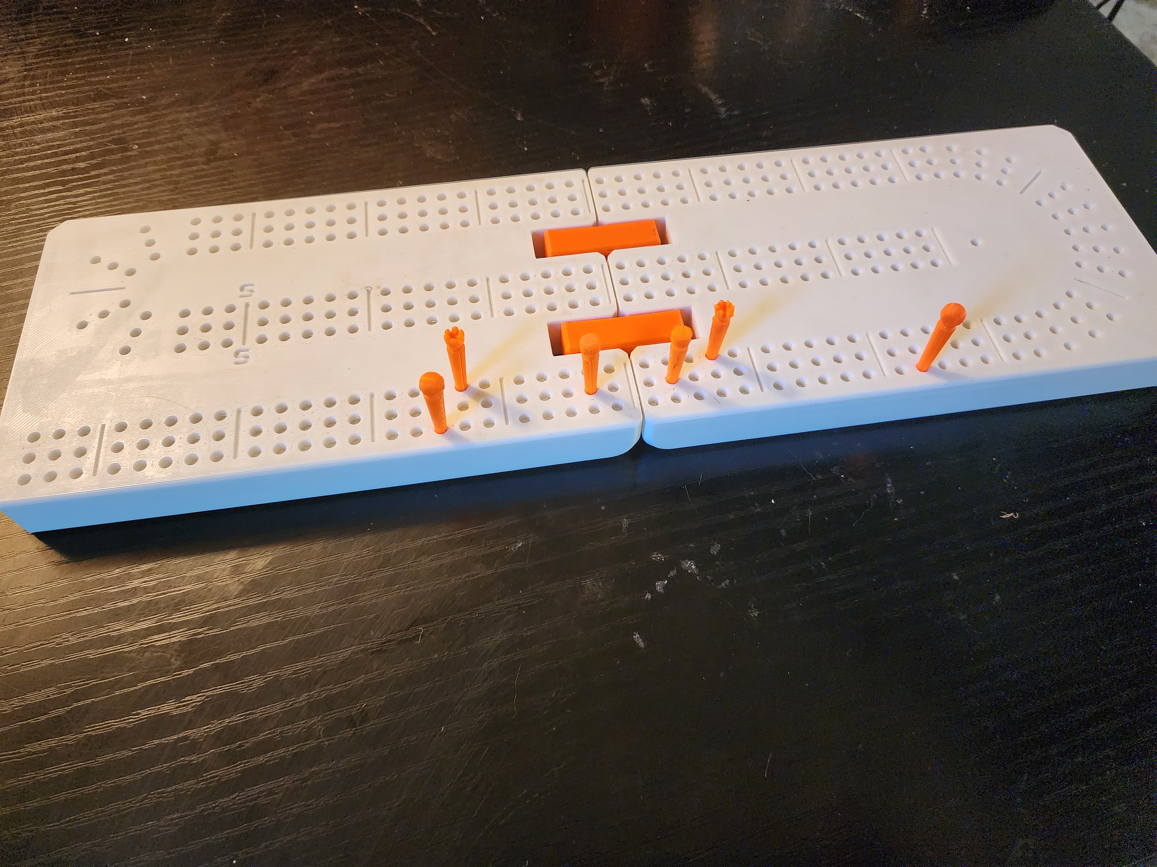 Folding 3 track cribbage board