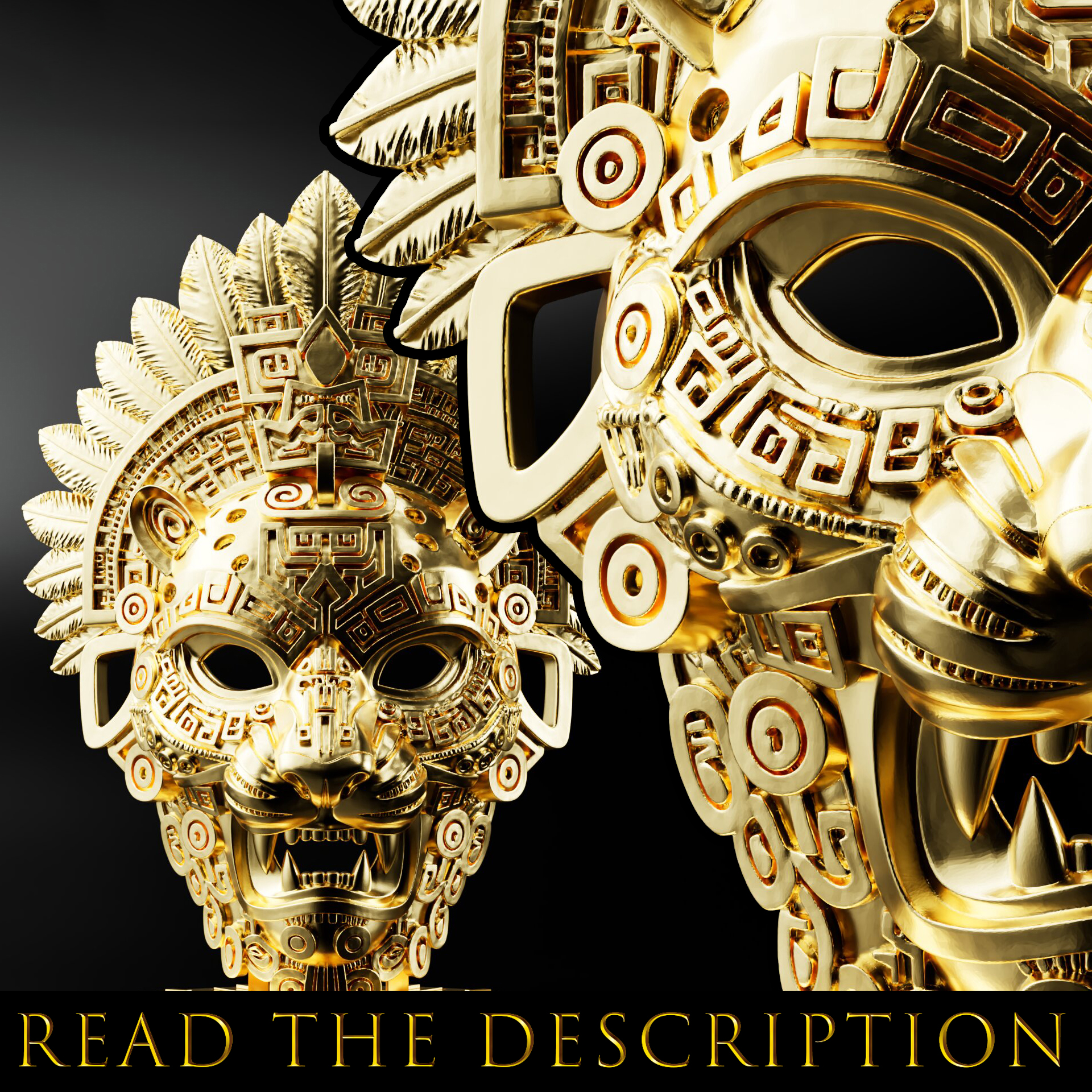 Aztec Jaguar Warrior Mask