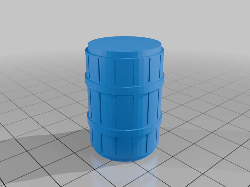 marx barrels with metal rings 3D model by Dawson