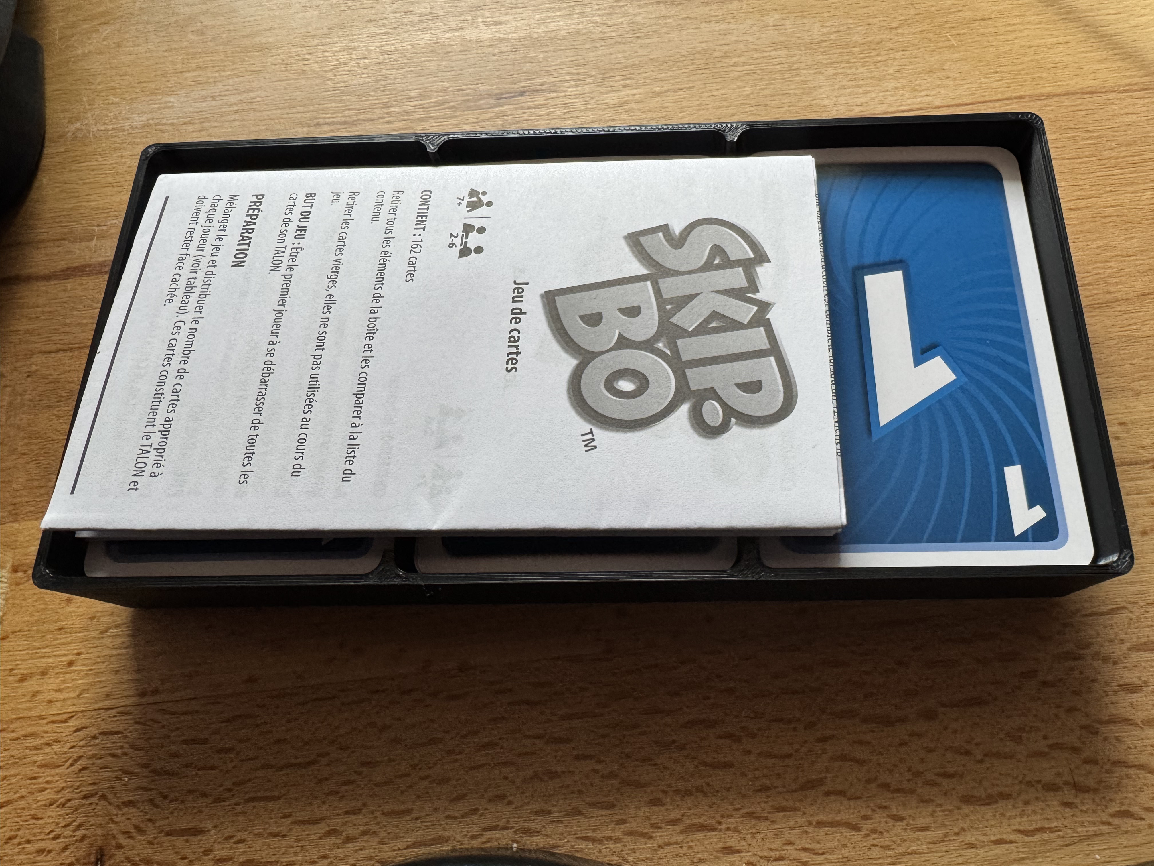 Skip Bo Tray with cutout for instruction