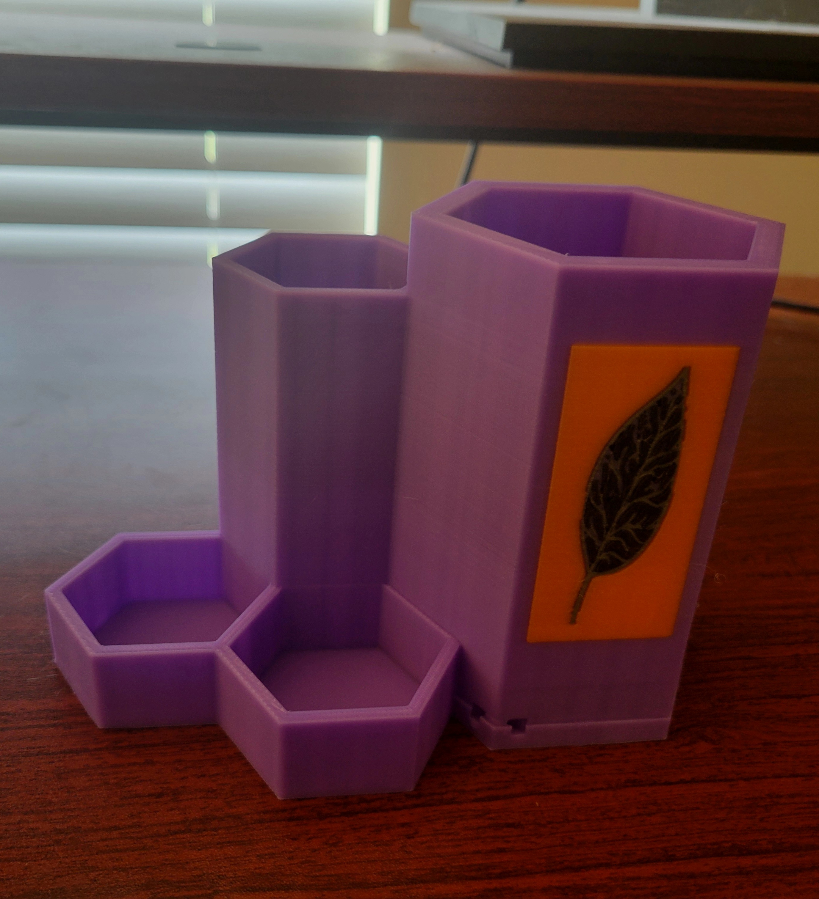 Honeycomb Planter/Desk Organizer STL & 3MF | Print-In-Place Hexagon Pen Holder + Planter + Trays