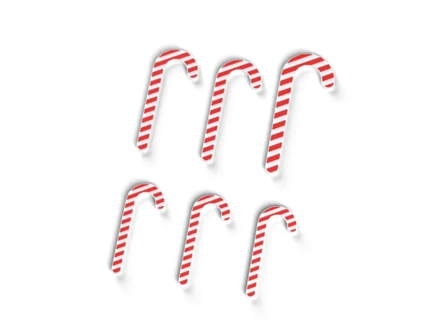 Candy Cane Ornaments - Striped Christmas Tree Hooks, Two Colour, No Supports (OpenSCAD)