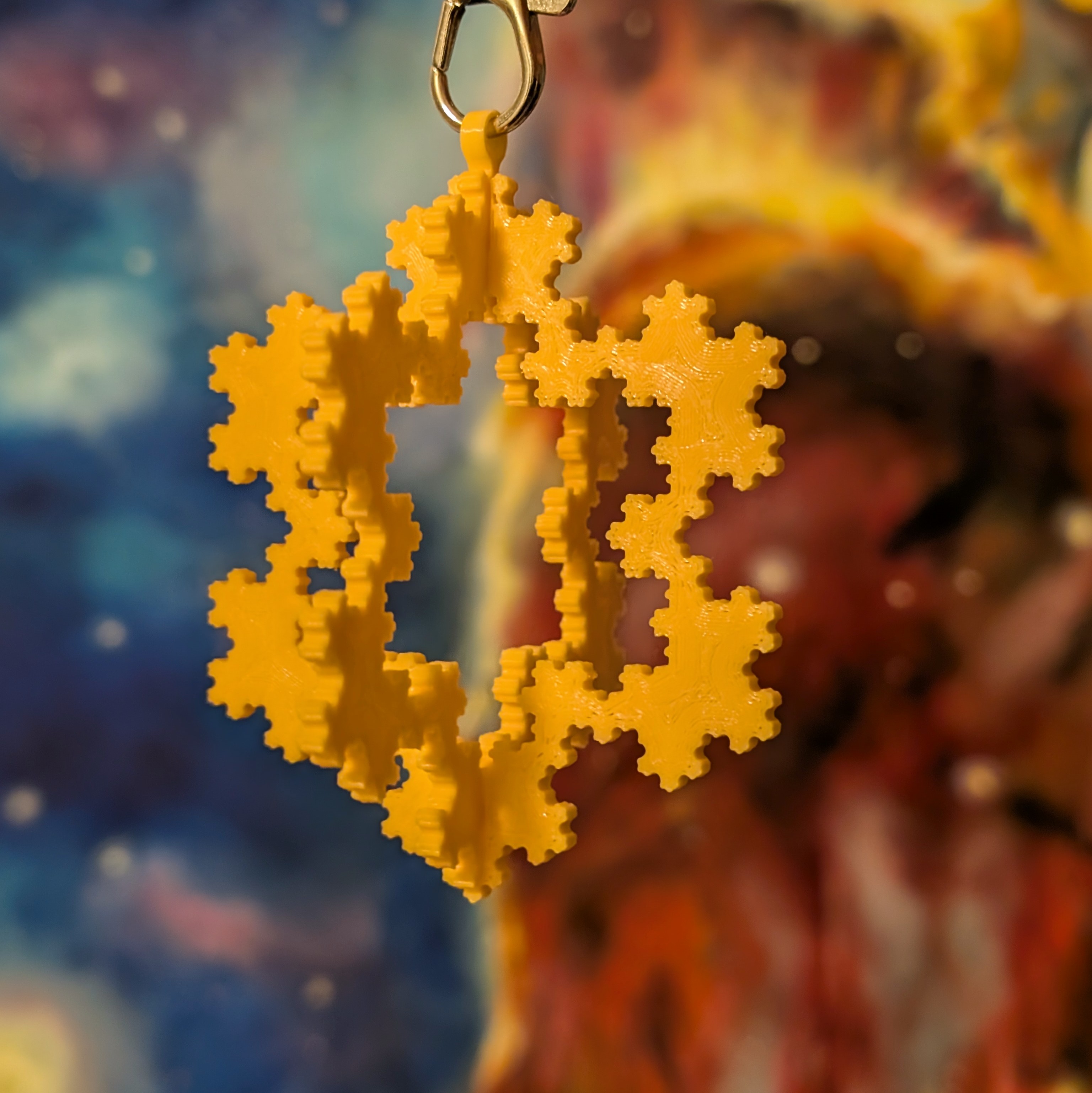 Koch snowflake Christmas ornament
