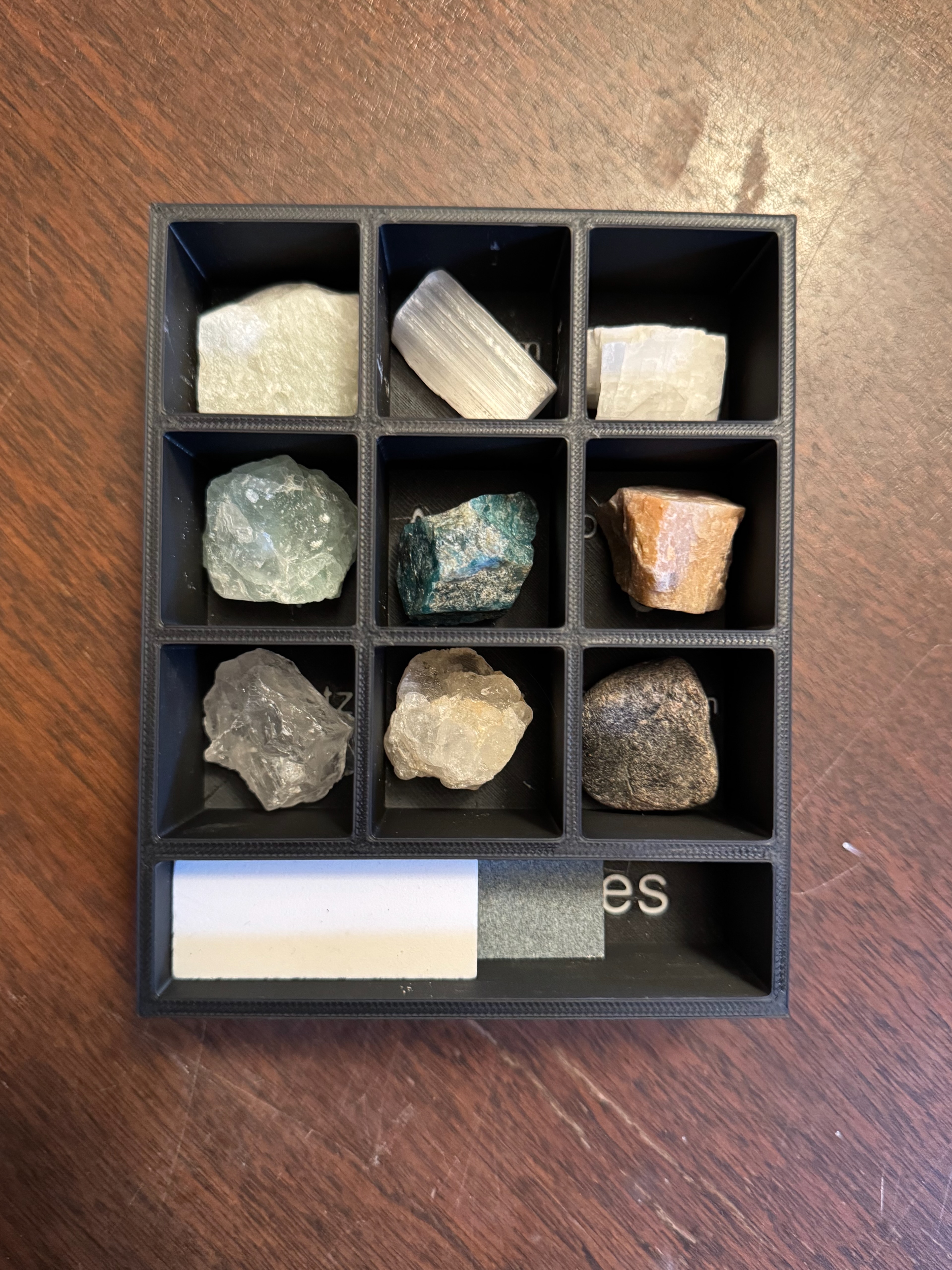 Moh's Hardness Scale Organizer