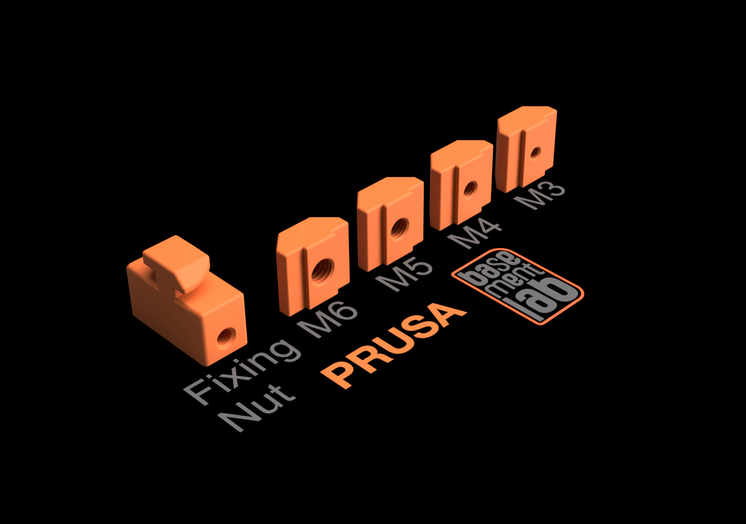 T-Slot Nut M3 / M4 / M5 / M6 Thread / Twist in fixing nut for PRUSA Alu Profile