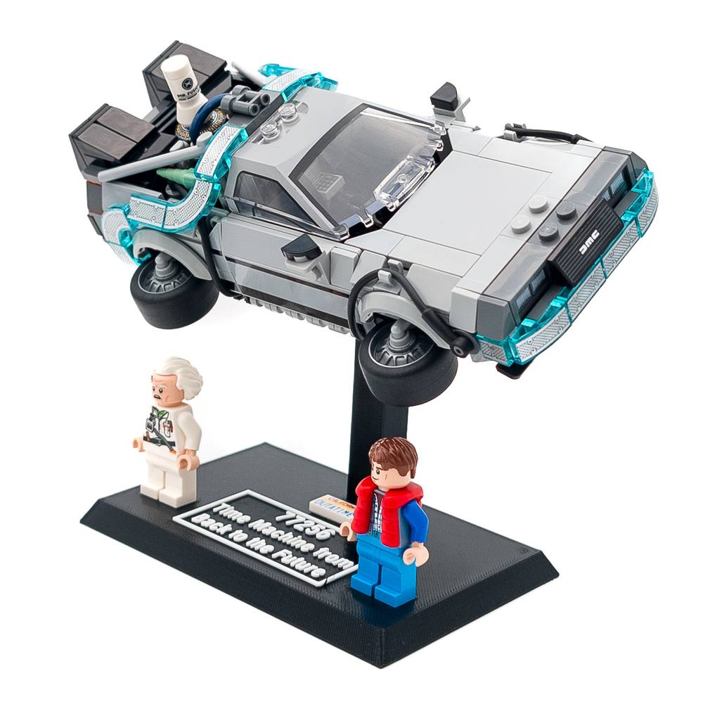 Display Stand for LEGO Speed Champions 77256 Time Machine from Back to the Future / DeLorean DMC-12