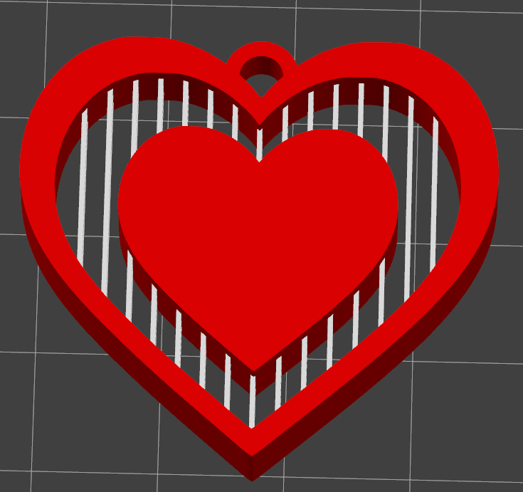 Floating Heart Love Keychain