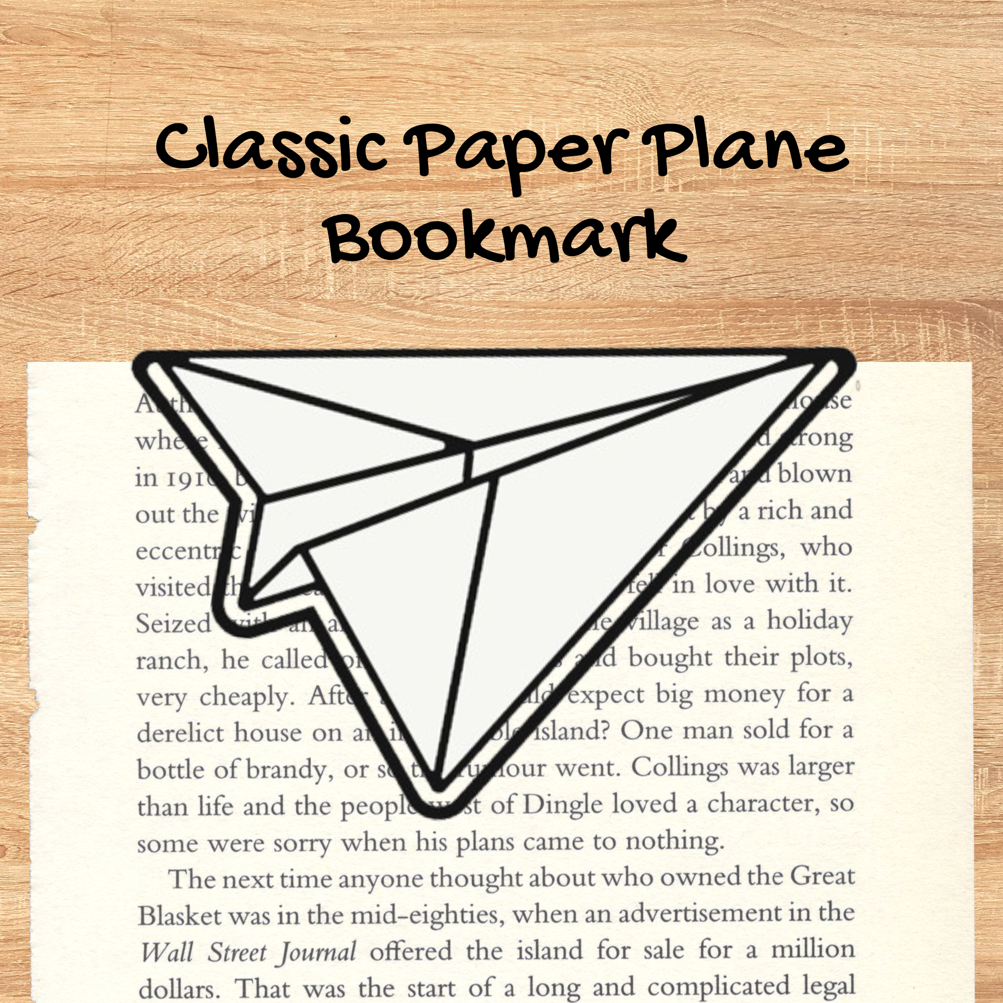 Airplane bookmark - Paper Plane