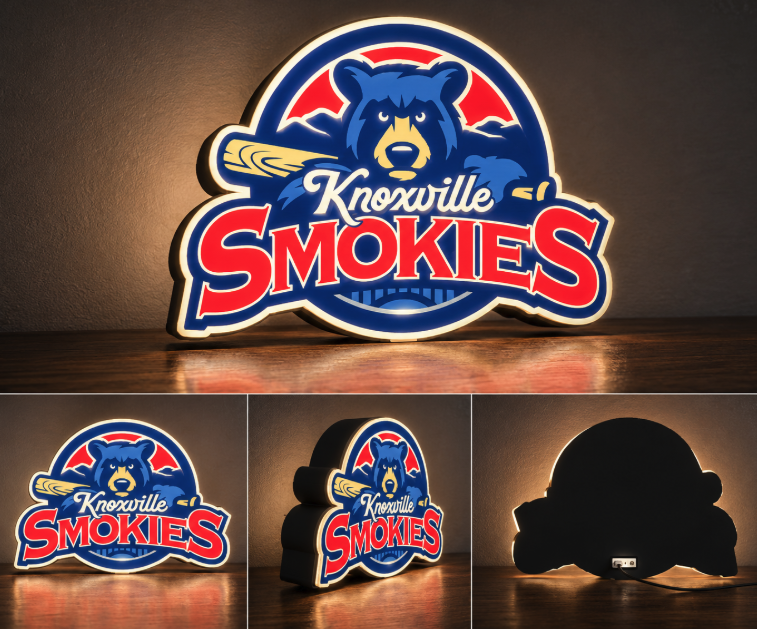 Knoxville Smokies LED Light Box | Multi-Color 3D Printable STL