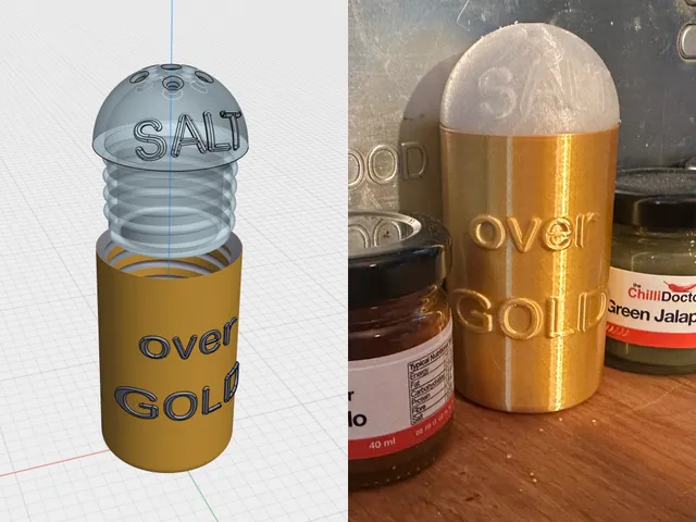Salt Shaker Salt over Gold