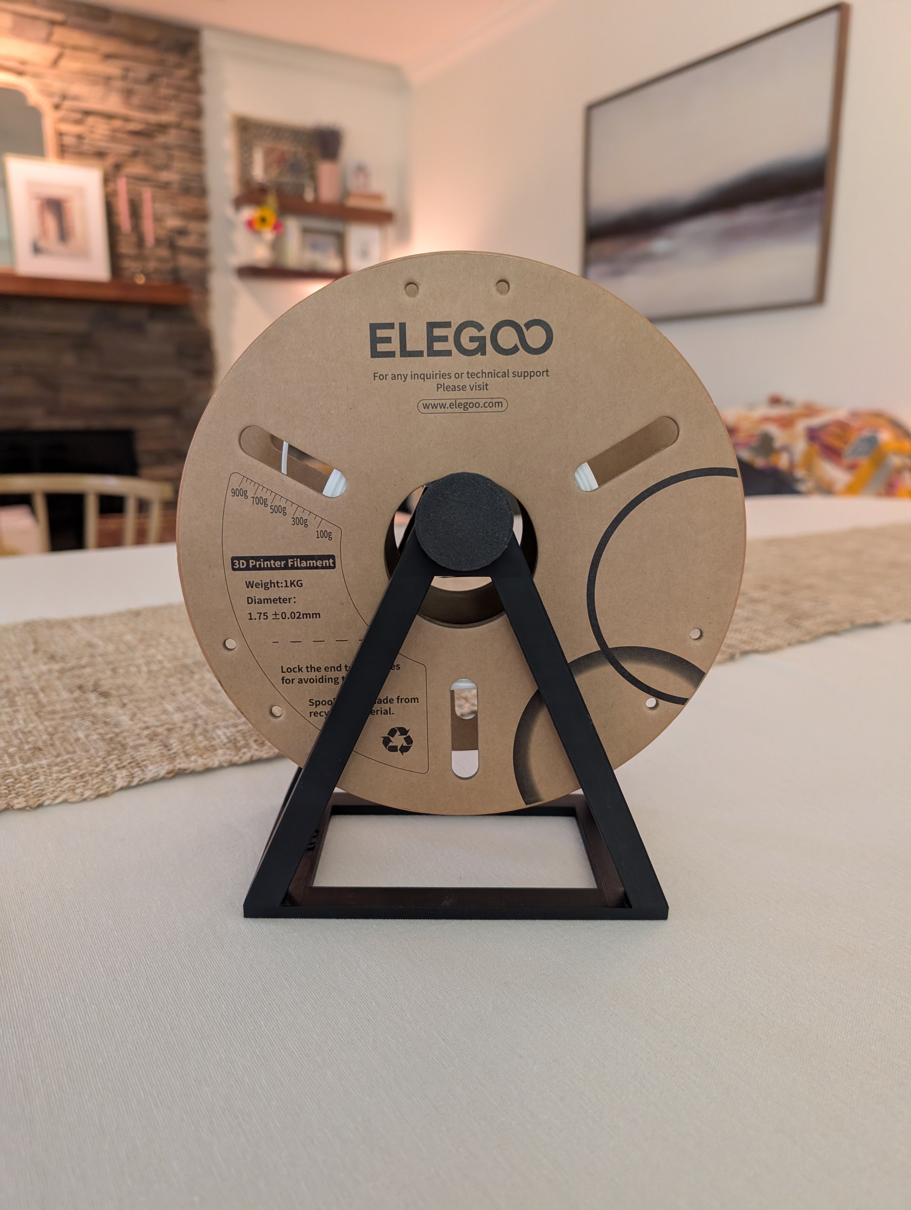 No‑Bearing Filament Spool Stand