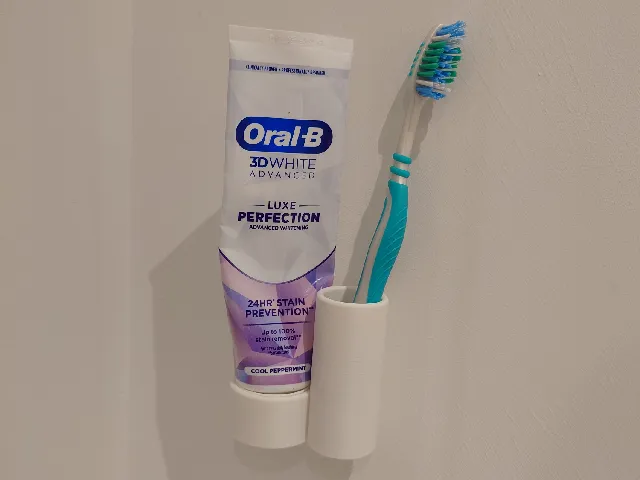 Toothpaste and brush holder (Command Strip Mount)