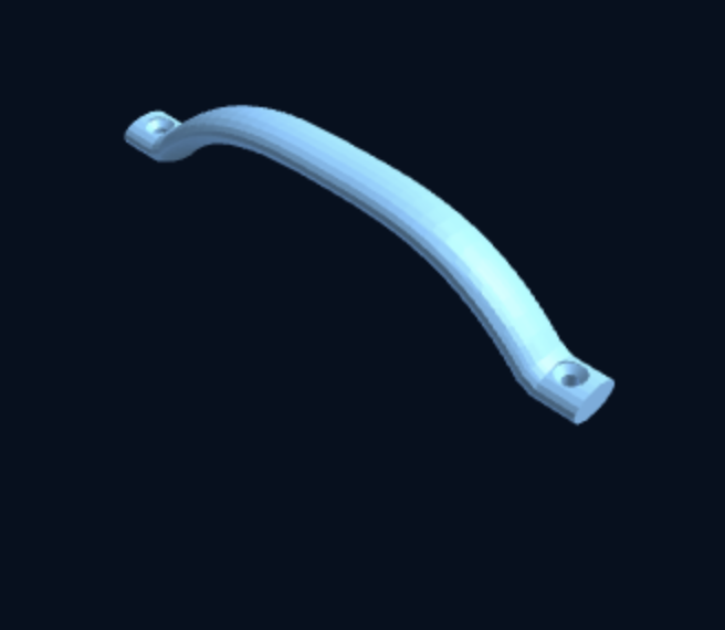 Boat Grab Handle — Custom Size, Countersunk Mounts (Parametric)