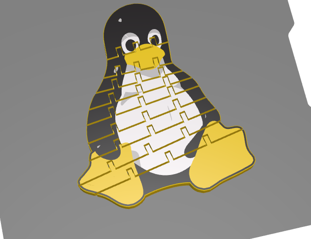 Miniatura 2 do modelo 3D Flexi Linux Tux Penguin Keychain