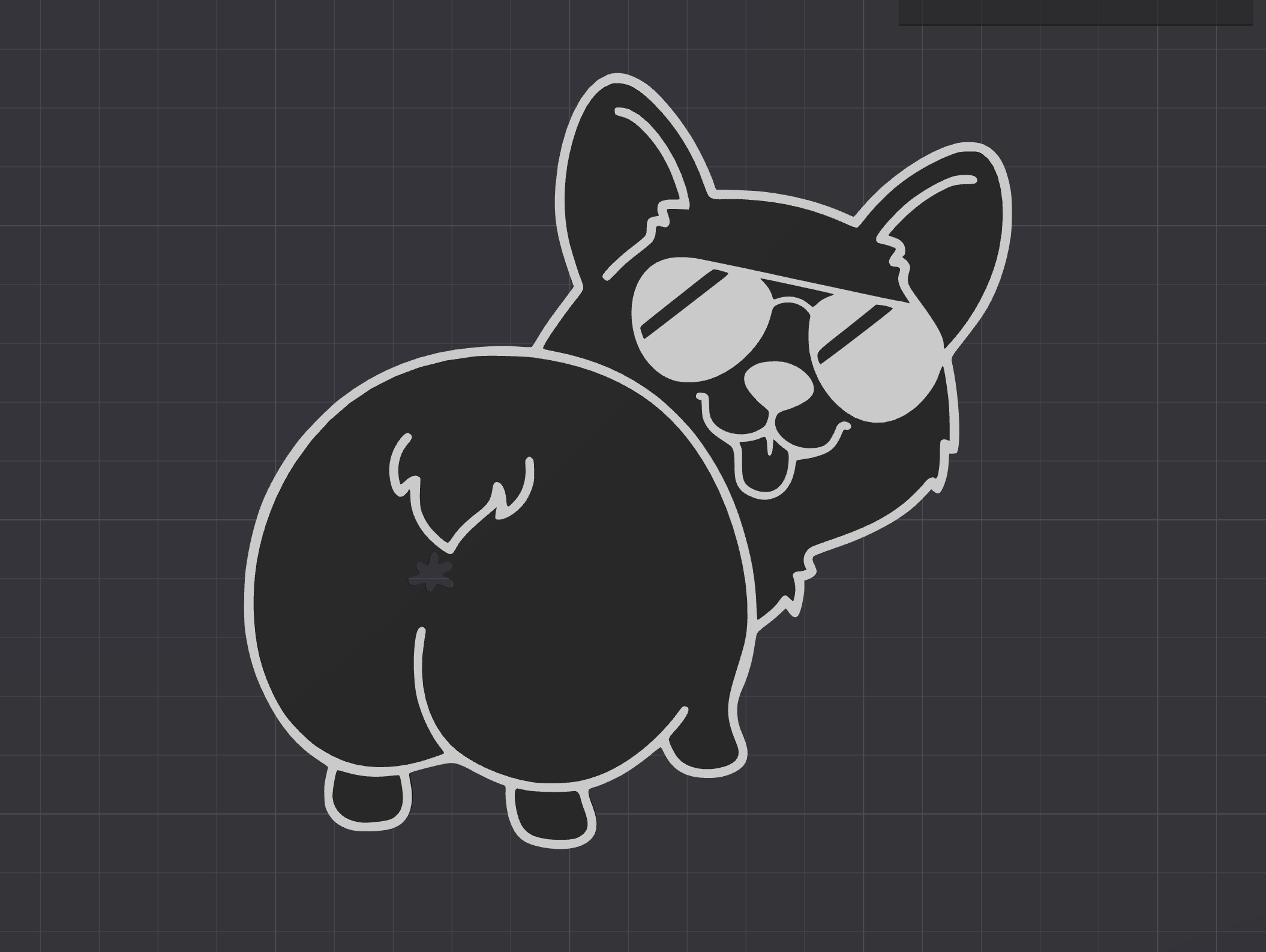 Miniatura 2 do modelo 3D Iconic Corgi Butt - Bread clip