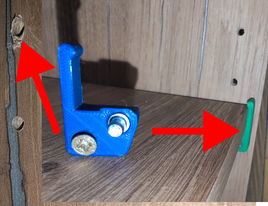Replacement cabinet shelf holder with reinforcement screw | Schrank Bodenträger Ersatz mit Verstärkung