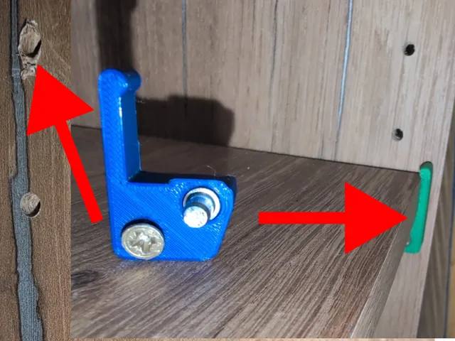 Replacement cabinet shelf holder with reinforcement screw | Schrank Bodenträger Ersatz mit Verstärkung