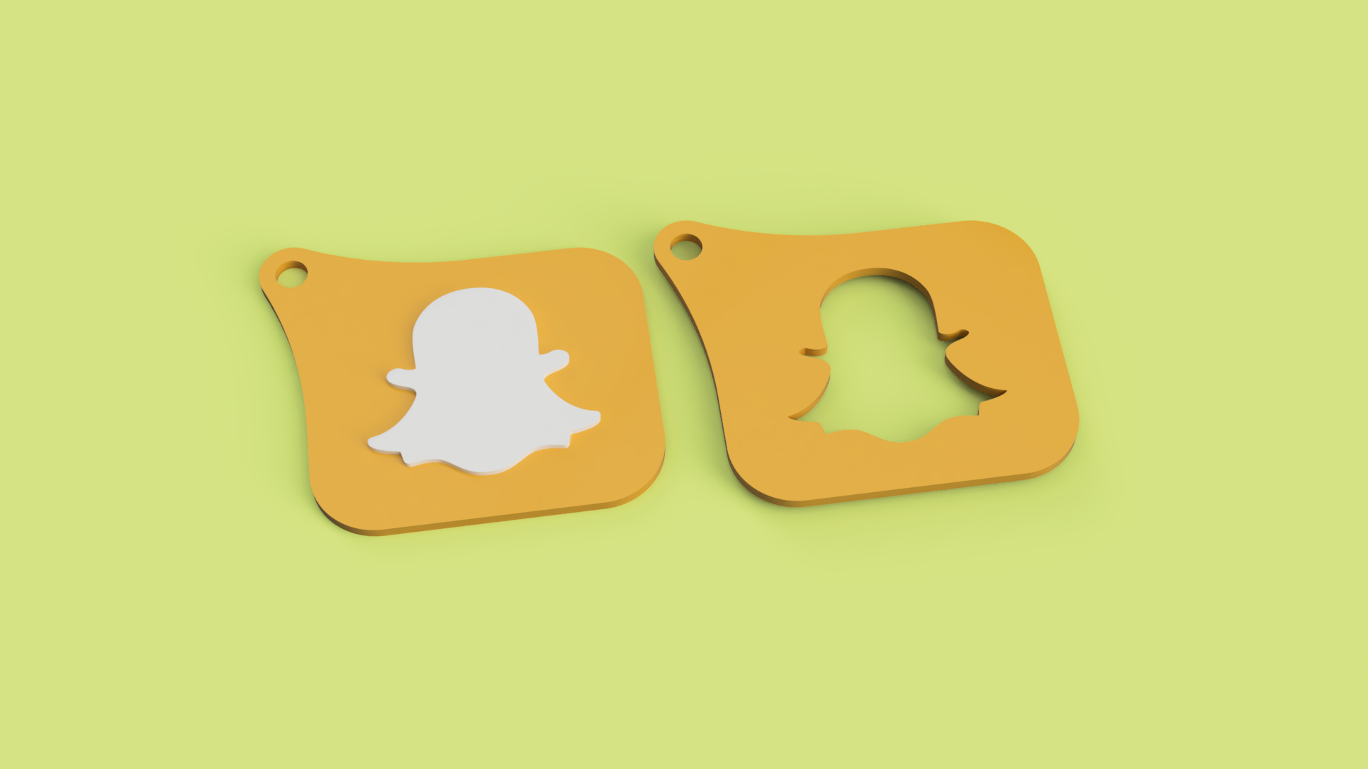 Snapchat Logo Keychains (Raised & Cutout Versions)