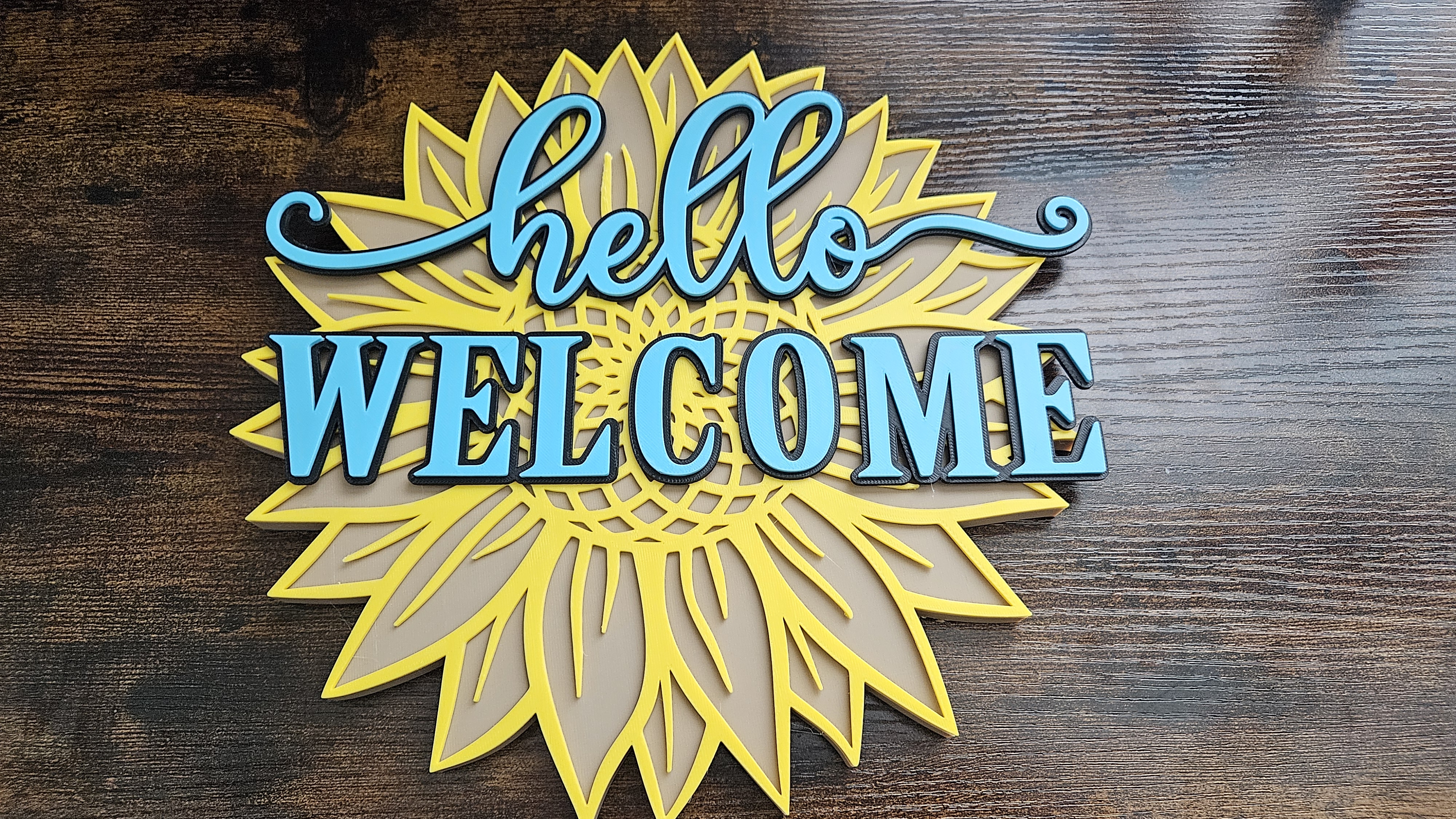 sunflower welcome home door hanger/sign