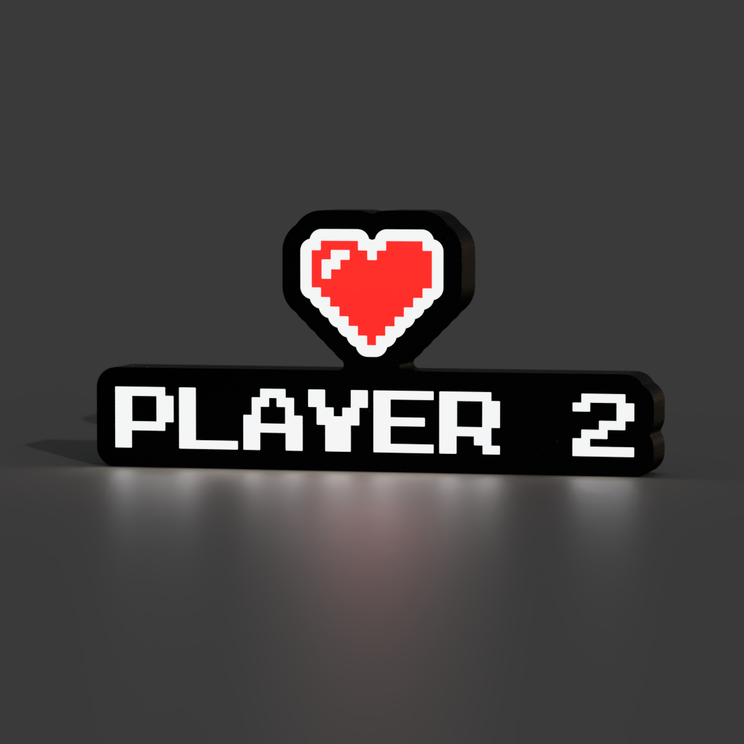 Player 2 Pixelated Lightbox LED Lamp — miniatura 3