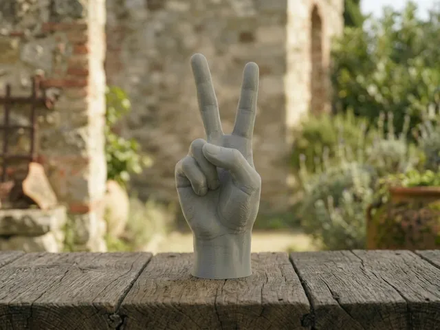 Peace Sign Hand Sculpture: Realistic Victory Sign Statue