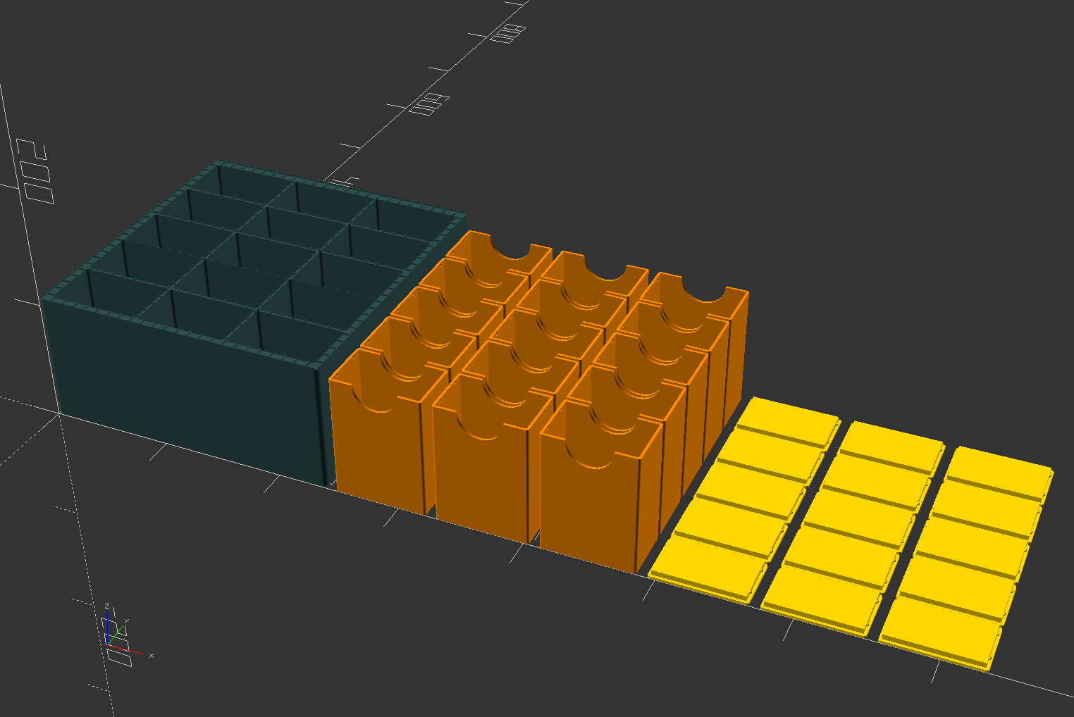 Miniatura 4 do modelo 3D GridStack Deck Box — Customizable TCG Storage