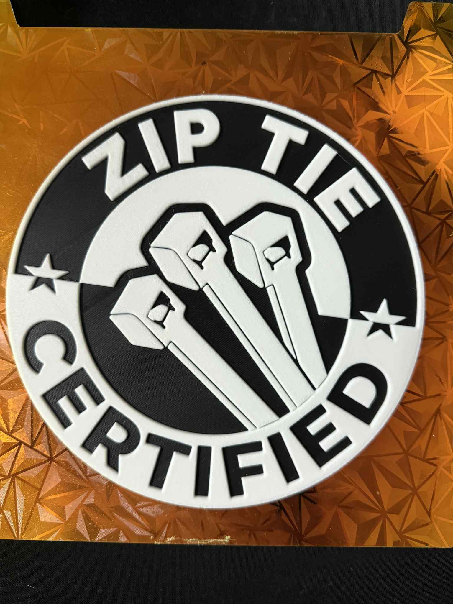 Zipe Tie Certified Sign