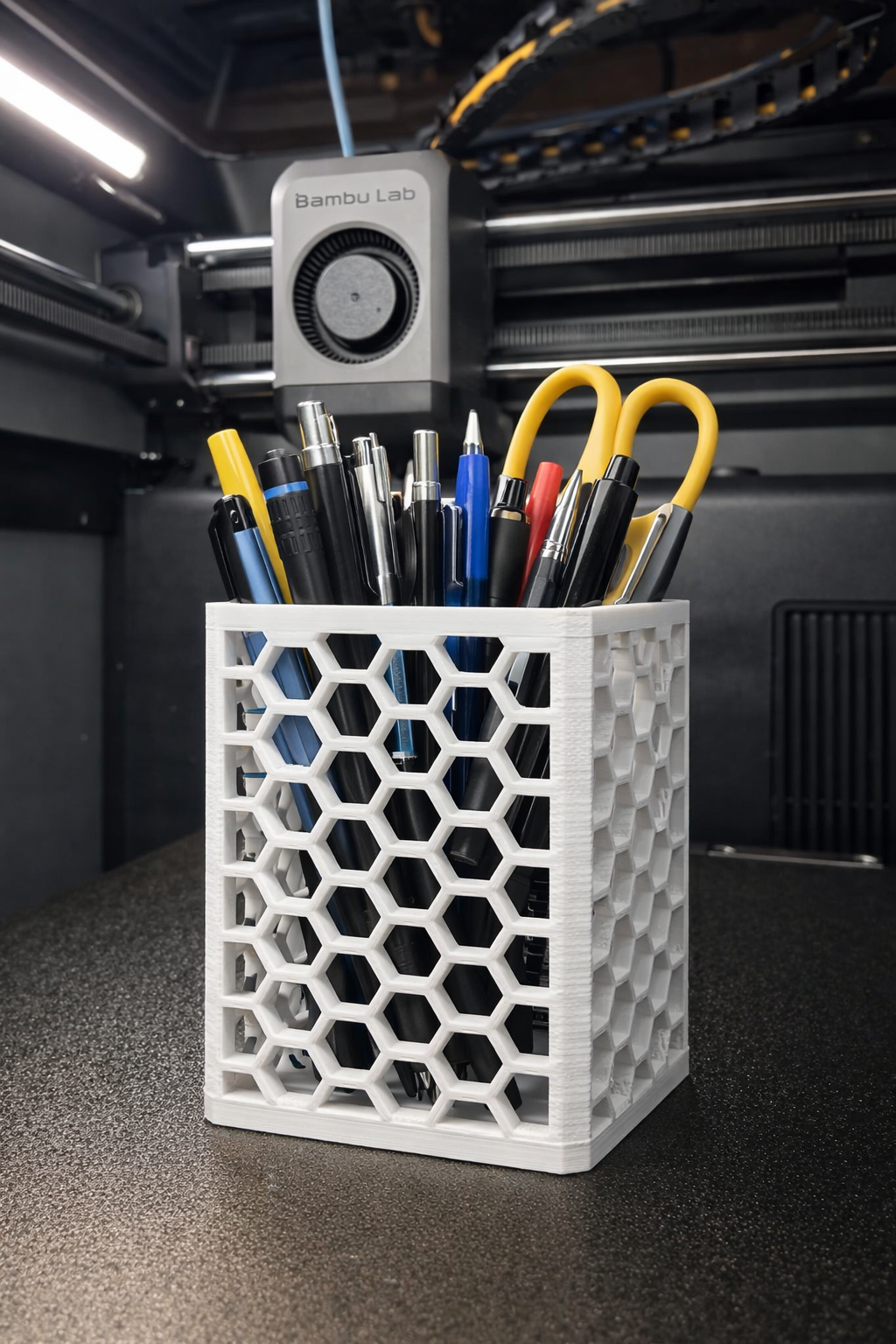 Honeycomb Pencil Holder Modern Hex Desk Organizer