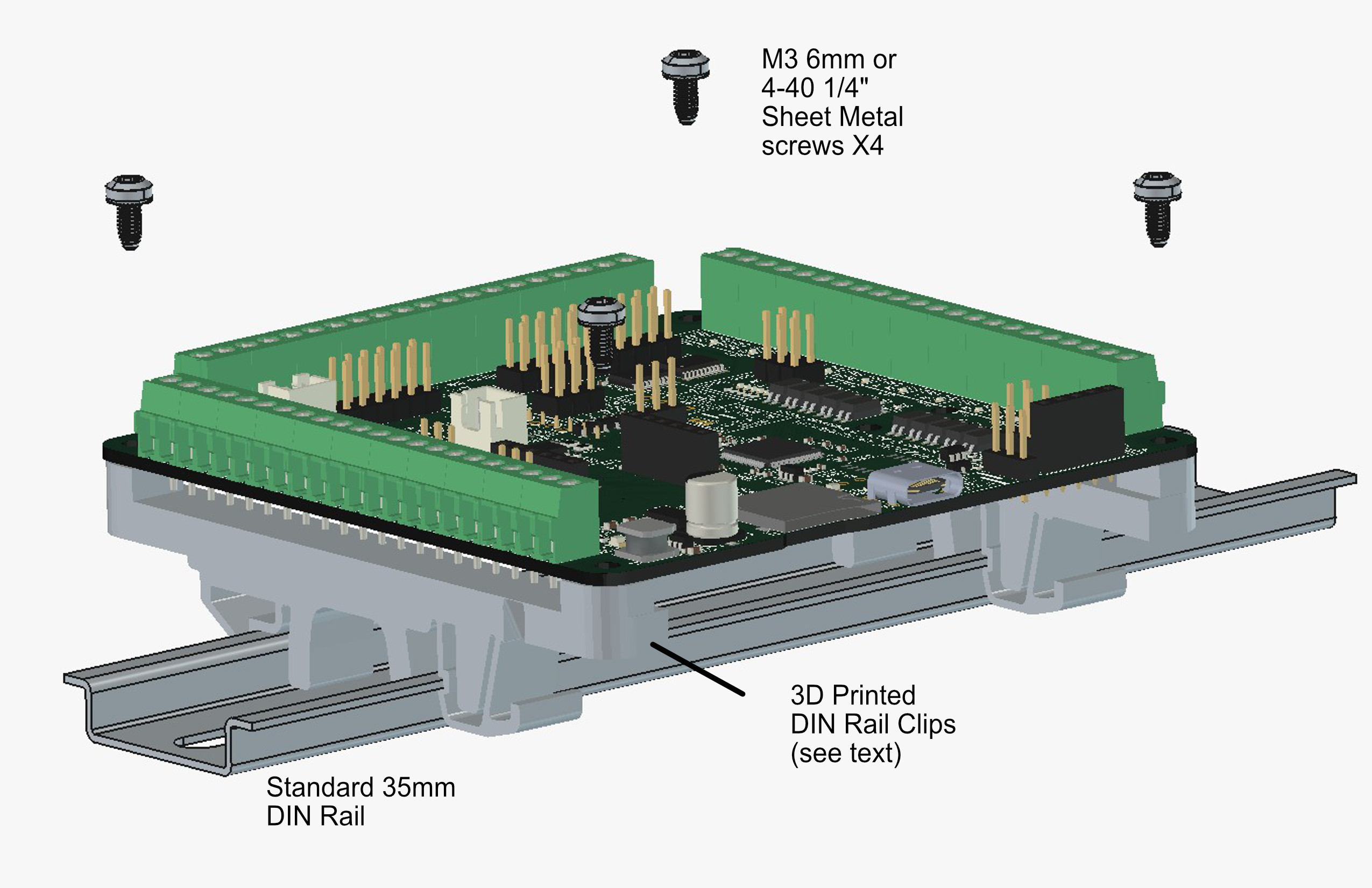 DIN Rail Mount clips for Brookwood Design CNC boards