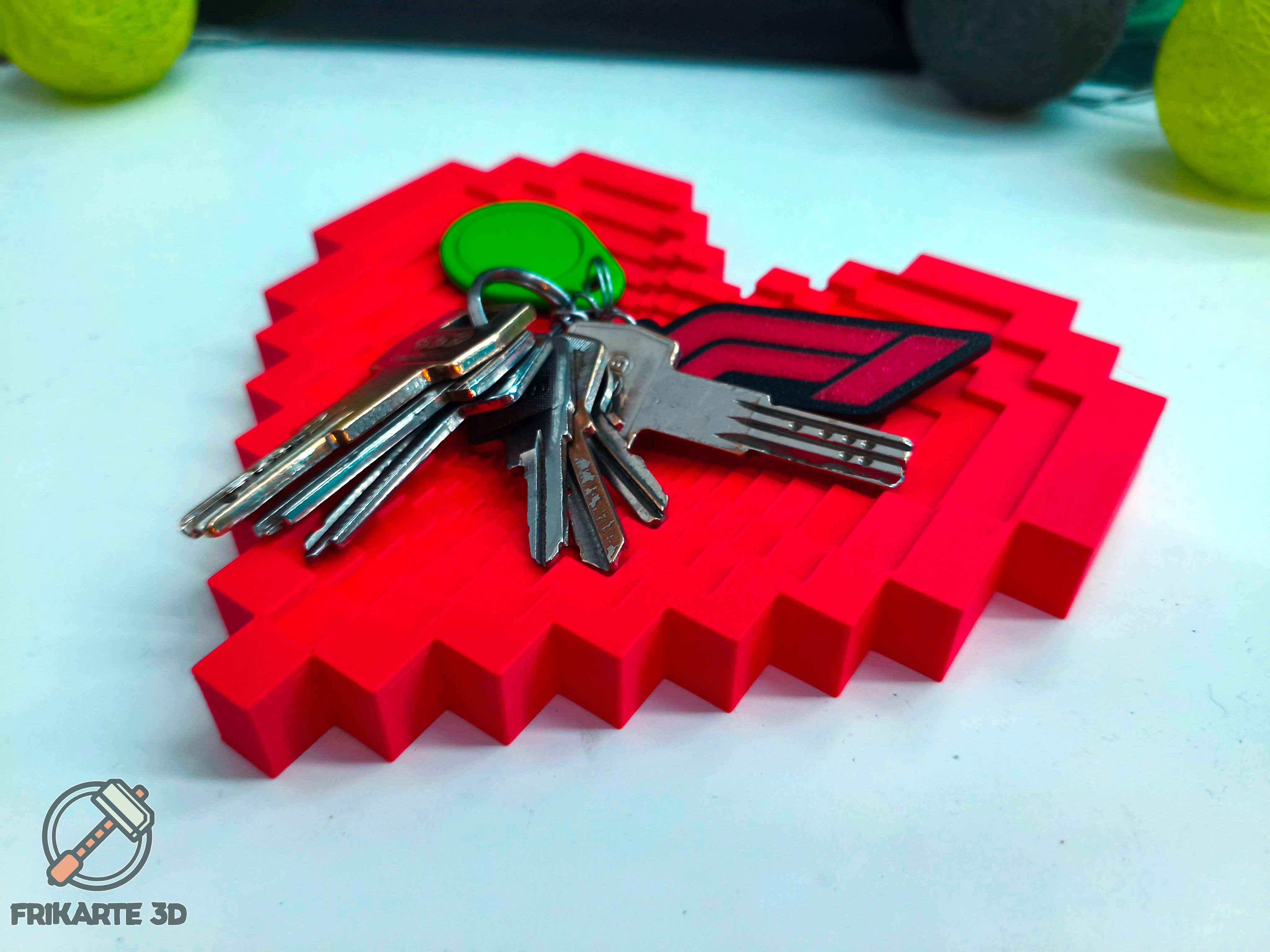Pixel Heart Infinity Tray & Wall Decor – 3D Printable Pixel Art Organizer & Display