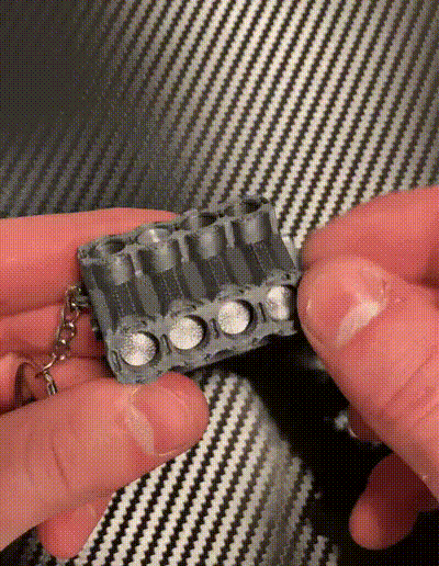 Fidget V8 engine keychain — miniatura 2