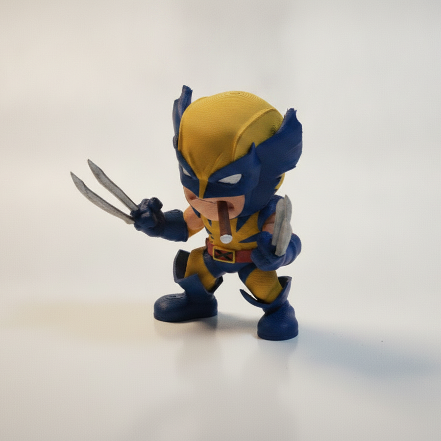 Chibi Wolverine With Adamantium Claws Out Figurine 3D Printable