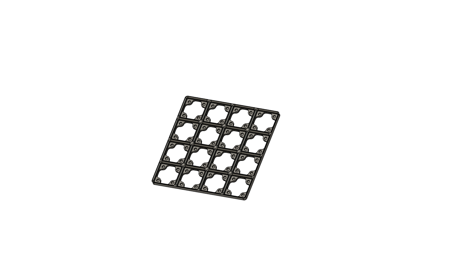 4x4 Gridfinity magnet base, partial borders 5x2 magnets