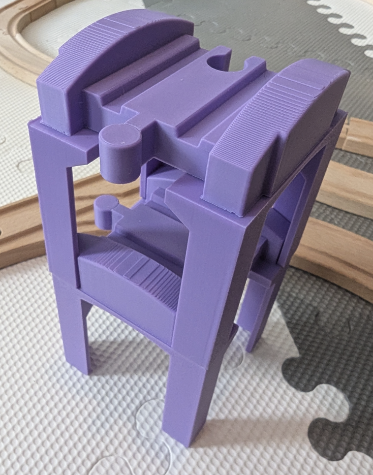 Miniatura 2 do modelo 3D Stackable Wooden Train Bridge / Riser - Snap-Together