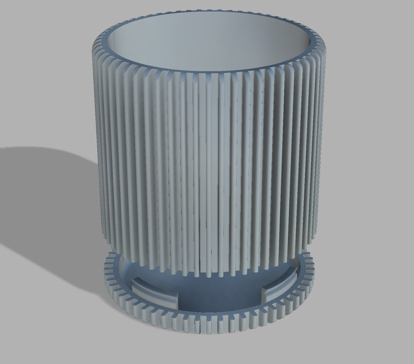 Ribbed Planter pot  with seamless drip tray (scaleable)