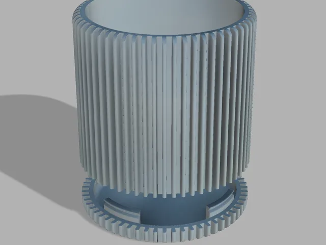 Ribbed Planter pot  with seamless drip tray (scaleable)